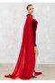 New Generation Red Chiffon Cape-Henna Dress Double Set-Kaftan-Bindali-Henna Dress-Wedding - 5