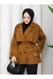 Button Detailed Belted Oversize Bondit Trench Coat Rc803107 - 6