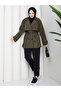 Button Detailed Belted Oversize Bondit Trench Coat Rc803107 - 3