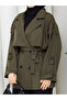 Button Detailed Belted Oversize Bondit Trench Coat Rc803107 - 7