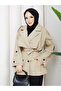 Button Detailed Belted Oversize Bondit Trench Coat Rc803107 - 7