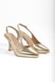 Gold Dore Gold Color Open Back Stiletto High Goblet Heeled Evening Dress Shoes Konny - 4