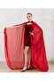 New Generation Red Chiffon Cape-Henna Dress Double Set-Kaftan-Bindali-Henna Dress-Wedding - 8