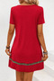Women's Short Sleeve Ethnic Pattern Stripe Detailed Viscose Dress - 2