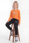 Long Sleeve Round Neck Printed Detailed Girls' Top and Bottom Set - 3