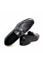 Black Color Laceless Genuine Leather Men's Shoes - 2