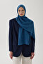 60% Floss, 40% Cotton Logo Shawl_Indigo - 2