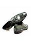 Green Color Lace-Up Genuine Leather Men's Shoes - 2