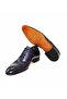 Dark Blue Color Lace-Up Genuine Leather Men's Shoes - 3