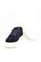 Dark Blue Lace-Up Genuine Leather Suede Men's Shoes - 3