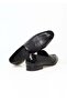 Black Color Laceless Genuine Leather Men's Shoes - 2