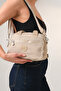 Delavavia Beige Women's Multi-Compartment Waterproof Crinkle Daily Crossbody and Shoulder Bag - 3