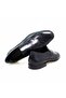 Dark Blue Color Laceless Genuine Leather Men's Shoes - 2