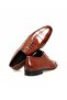 Tan Color Lace-Up Genuine Leather Men's Shoes - 2