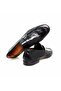 Black Color Laceless Genuine Leather Men's Shoes - 2