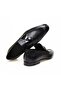 Black Color Laceless Genuine Leather Men's Shoes - 2