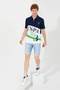 Men's Navy Blue Polo Neck T-Shirt 50249192-Vr033 - 4