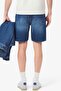 Men's Straight Fit Denim Dark Blue Bermuda Jean Shorts Men's Straight Cut Bermuda Denim Shorts Dark - 2