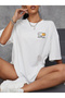 Women's T-Shirt Minimal Dog Design Short Sleeve Oversize T-Shirt - 5