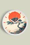 Abstract - Bohemian - Nature - Sea View Modern Wall Clock - 42cm - White Case with Glass Front