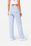 Women's Light Ice Blue High Waist Straight Fit Wide Leg Jean Trousers - 2