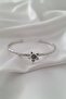 Silver Color Adjustable Tattoo Clasp Birth Month Flower Bracelet (February) - 3