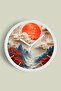 Abstract - Bohemian - Nature - Sea View Modern Wall Clock - 42cm - White Case with Glass Front