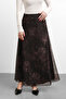 Molly Nelly Women's Floral Printed Lined Long Skirt - 2