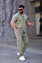 Men's Short Sleeve Linen Shirt Pants Set Summer Casual Bottom Top Set