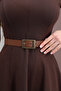Antique Plated Rectangular Buckle Women's Trouser Belt, Dress Belt, Coat Belt - 4