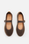 Flabelus Mary Jane Genuine Leather Suede Bitter Brown Espadrille - 5