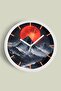 Abstract - Bohemian - Nature - Sea View Modern Wall Clock - 42cm - White Case with Glass Front