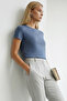 Indigo Crew Neck Basic T-Shirt Alc-X15455 - 4