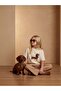 Girl's Dog Printed T-Shirt with Stone Detail Design - 4