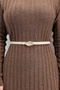 Imported Oval Leather Detailed Buckle Women's Trouser Belt, Dress Belt, Coat Belt - 3