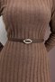 Imported Oval Leather Detailed Buckle Women's Trouser Belt, Dress Belt, Coat Belt - 2
