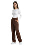 High Waist Palazzo Trousers Wide Leg - Brown - 2