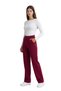 High Waist Palazzo Trousers Wide Leg - Burgundy - 6