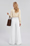 Women's Wide Leg Pants Double Pleated Elastic Waist Pants - 5