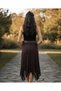 Intive Moda Heavy Guipure Lace Asymmetrical Cut Lined Belted Midi Length Skirt - Far City - 5