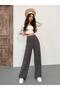 High Waist Velcro Closure Palazzo Trousers - 5