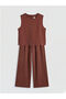 Lcw Kidsgray Linen Blend Girls' Trousers and Blouse - 3