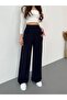 High Waist Velcro Closure Palazzo Trousers - 4