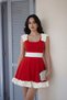 Black and White Bow Detail Ruffle Mini Homecoming Evening Dress - 2