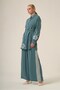 Women's Comfortable Fit Processing Detail Selin Double Suit Petrol 31326 - 3