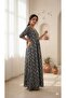 All Over Floral Printed Jalabiya with embroidery on the yoke - 3