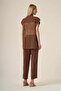 Women's Mesh Detail Set Brown 31333 - 6