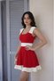 Black and White Bow Detail Ruffle Mini Homecoming Evening Dress - 3