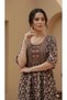 All Over Floral Printed Jalabiya with embroidery on the yoke