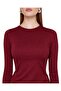 Burgundy Crew Neck Ultra Soft Women's Long Sleeve Bodysuit - 7